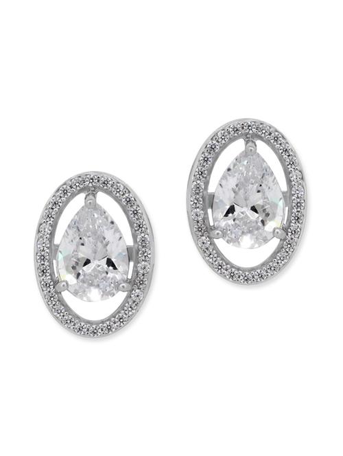 white silver studs earrings - 12272401 - Very Small Image - 1