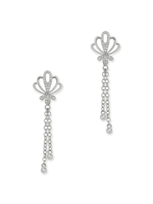 white silver drop earrings - 12272406 - Very Small Image - 1