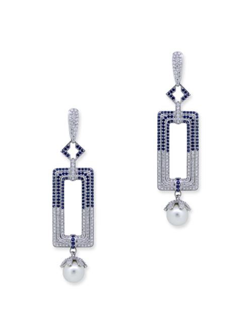 blue silver drop earrings - 12272413 - Very Small Image - 1