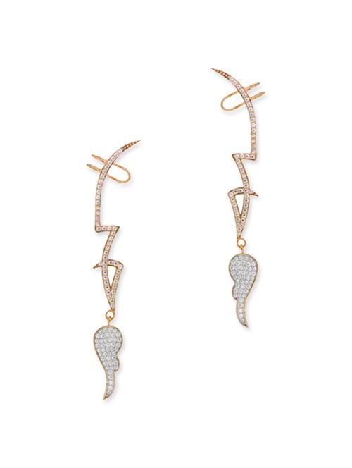 white silver drop earrings - 12272421 - Very Small Image - 1