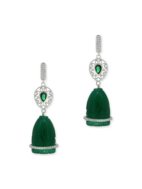 green silver drop earrings - 12272429 - Very Small Image - 1