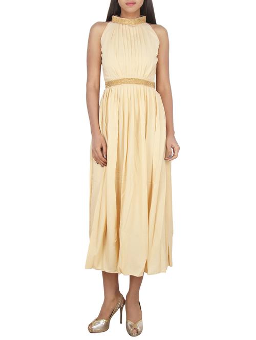 beige embellished maxi dress - 12273300 - Very Small Image - 1