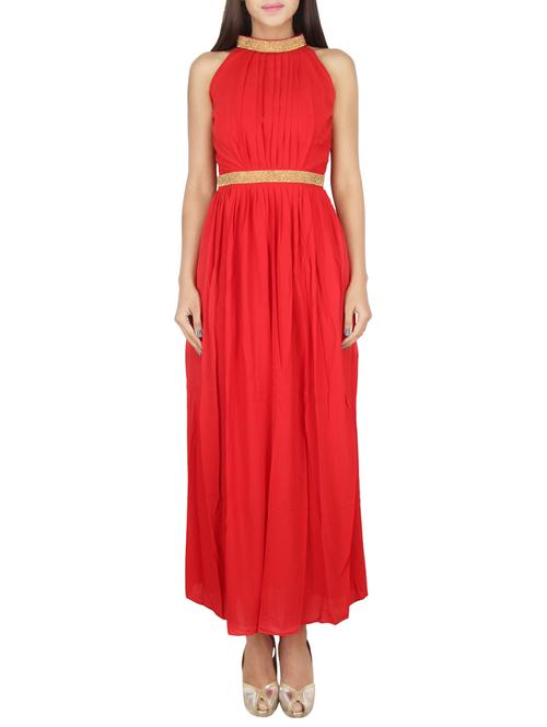 red embellished maxi dress - 12273302 - Very Small Image - 1