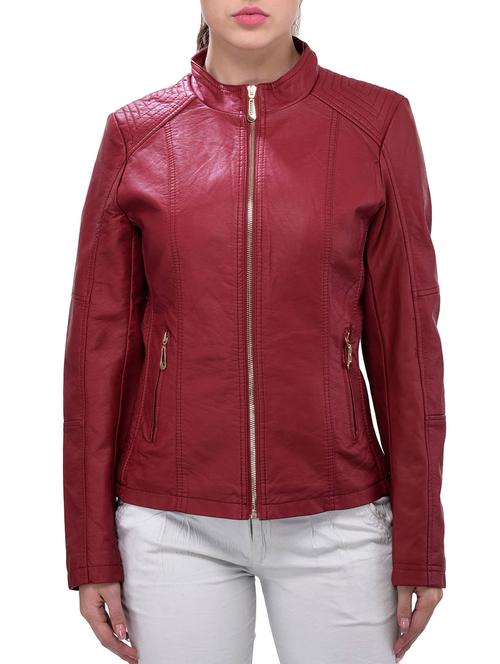 maroon leather jacket - 12275194 - Very Small Image - 1