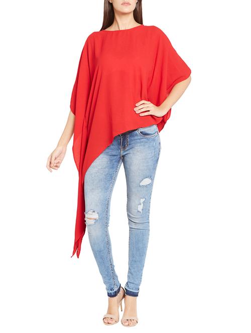 red polyester tunic - 12276367 - Very Small Image - 1