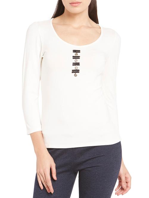 white rayon regular top - 12276456 - Very Small Image - 1
