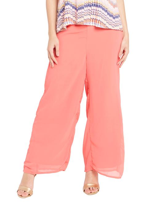 orange polyester palazzos - 12276520 - Very Small Image - 1