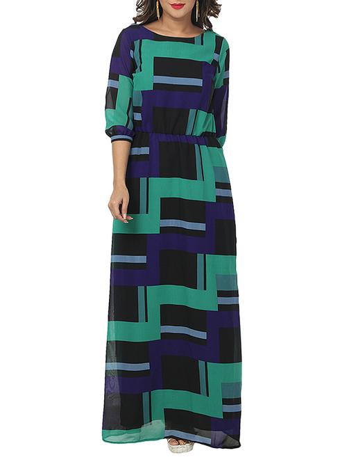 elasticated waist geometric dress - 12276746 - Very Small Image - 1