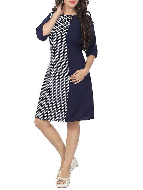 chevron key hole front dress - 12276765 - Very Small Image - 1