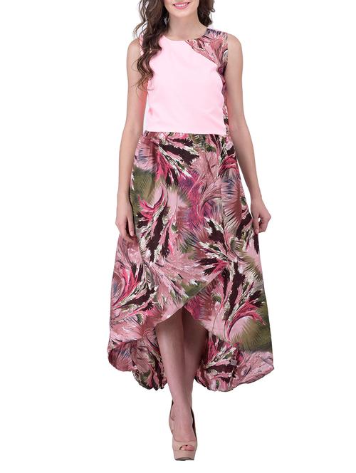 multicolored printed crepe dress - 12278441 - Very Small Image - 1