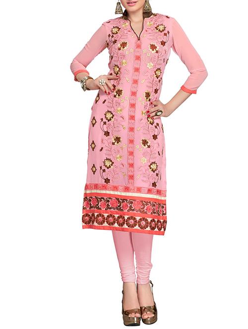 red georgette kurti - 12291527 - Very Small Image - 1
