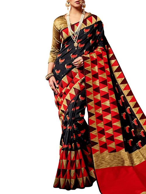 multi colored silk saree with blouse - 12292987 - Very Small Image - 1
