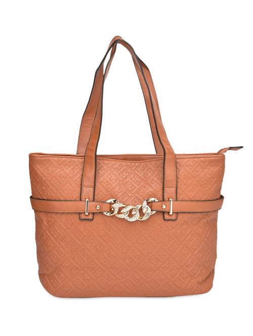 tan faux leather textured handbag - 1229311 - Very Small Image - 1