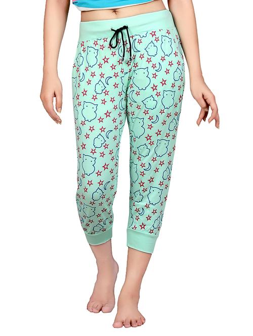 sea green printed hosery capri - 12293964 - Very Small Image - 1