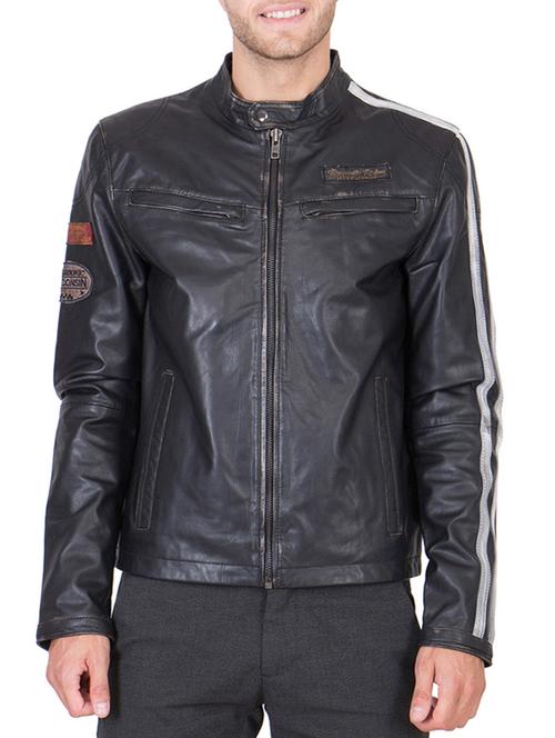black leather biker jacket - 12295535 - Very Small Image - 1