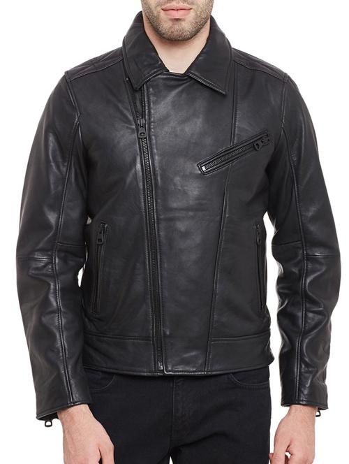 black leather biker jacket - 12295543 - Very Small Image - 1