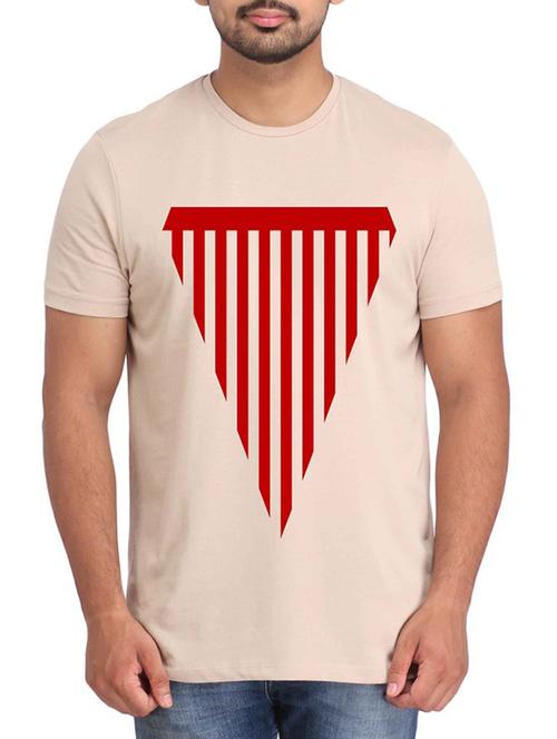 beige printed Cotton t-shirt - 12296498 - Very Small Image - 1