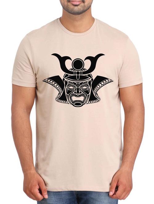 beige printed cotton t-shirt - 12296834 - Very Small Image - 1