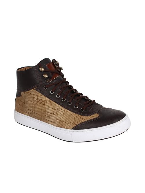 brown synthetic lace up sneakers - 12297651 - Very Small Image - 1