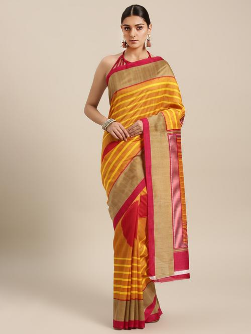 multicolored bhagalpuri silk printed saree with blouse - 12298613 - Very Small Image - 1