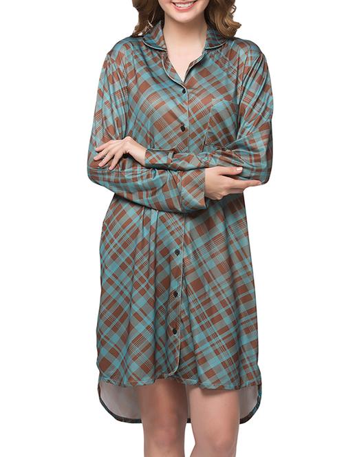 brown nylon sleepshirt - 12298678 - Very Small Image - 1