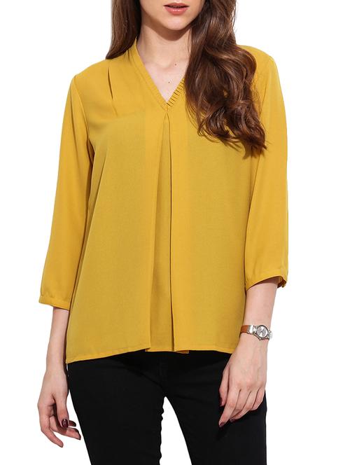 yellow polyester straight top - 12299036 - Very Small Image - 1