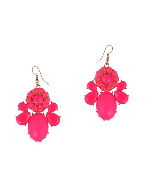 pink metal drop earring - 12301298 - Very Small Image - 1