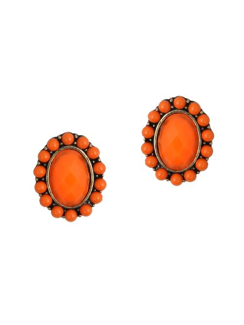orange metal stud earring - 12301308 - Very Small Image - 1
