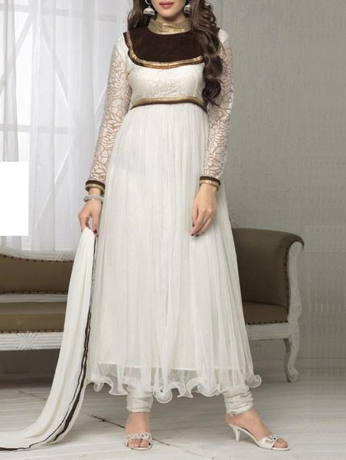 white net semistitched suit - 12303275 - Very Small Image - 1