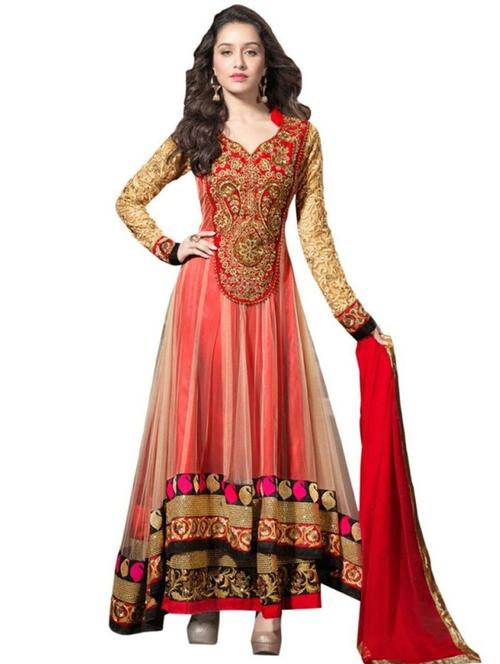 red net semistitched suit - 12303382 - Very Small Image - 1