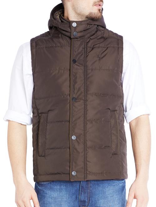 brown polyester casual jacket - 12303696 - Very Small Image - 1