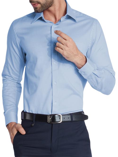 light blue cotton formal shirt - 12304079 - Very Small Image - 1