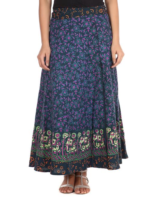blue cotton wrap skirt - 12306258 - Very Small Image - 1