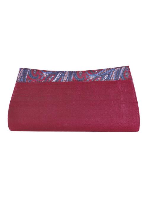 maroon silk clutch - 12308205 - Very Small Image - 1