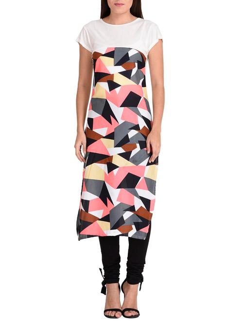 multicolored crepe regular kurta - 12308760 - Very Small Image - 1
