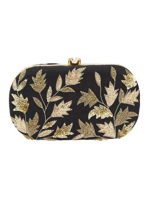 black silk embellished clutch - 12309504 - Very Small Image - 1