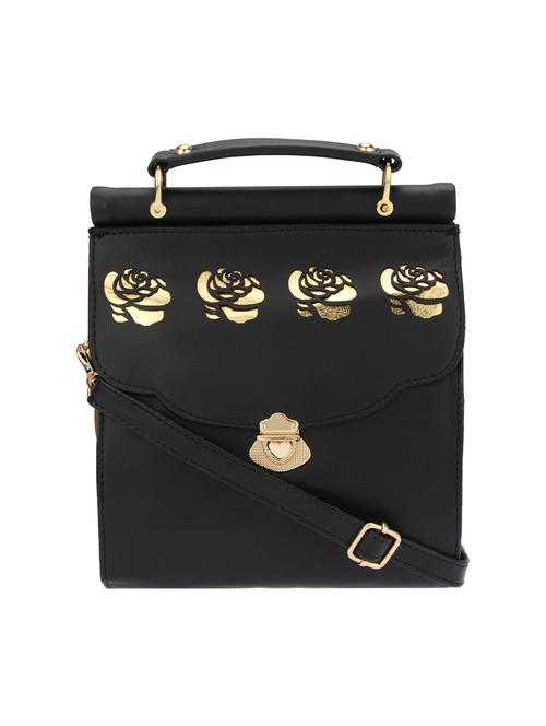 black synthetic leather cutwork clutch - 12309512 - Very Small Image - 1