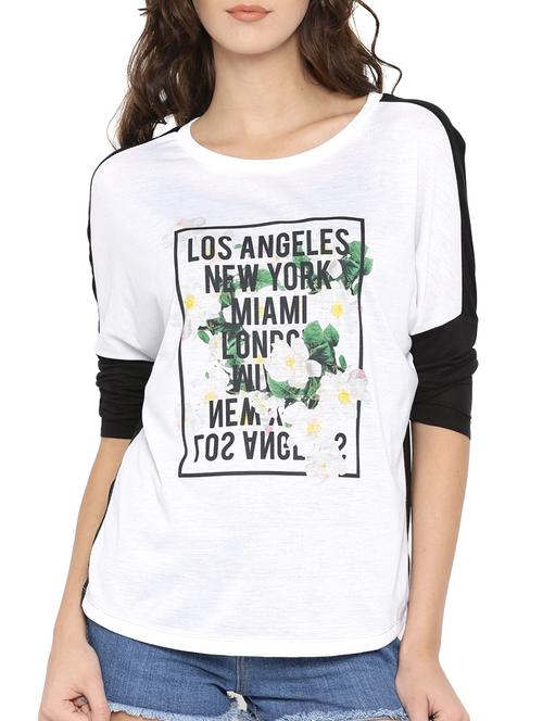 white printed polyester regular tee - 12310365 - Very Small Image - 1