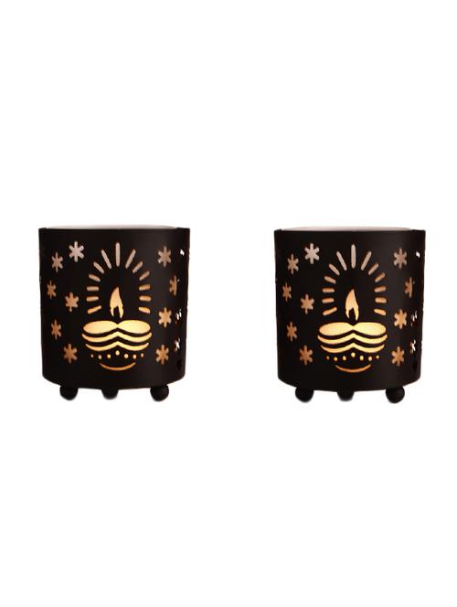 anasa set of 2 jyoti brown tealight candle holder - 12311307 - Very Small Image - 1
