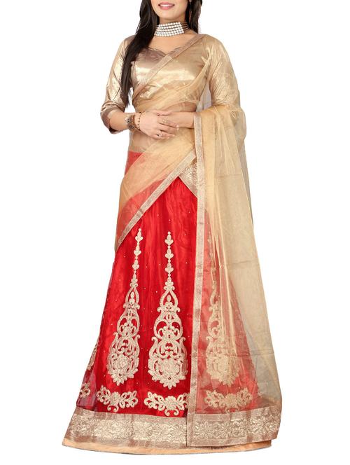 red net embroidered lehenga - 12313517 - Very Small Image - 1