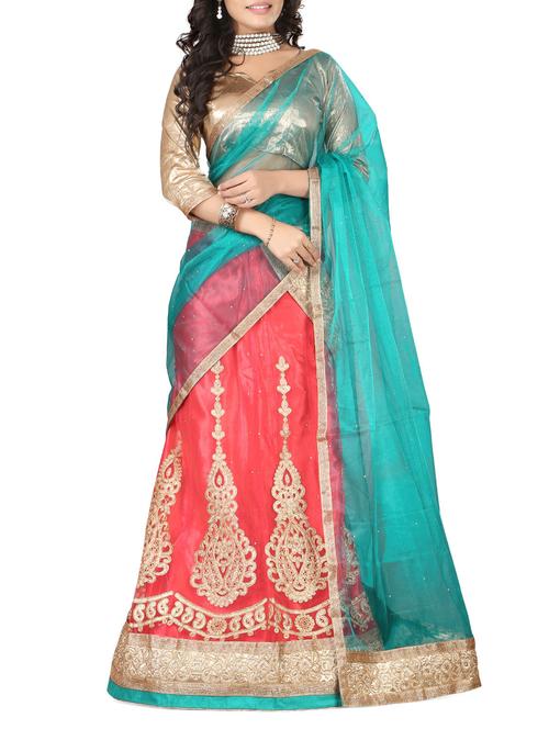 red net embroidered lehenga - 12313519 - Very Small Image - 1
