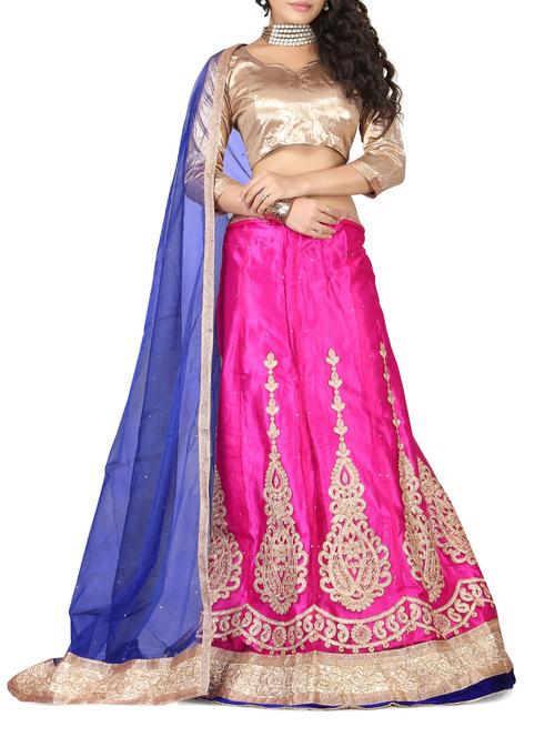 pink net embroidered lehenga - 12313522 - Very Small Image - 1
