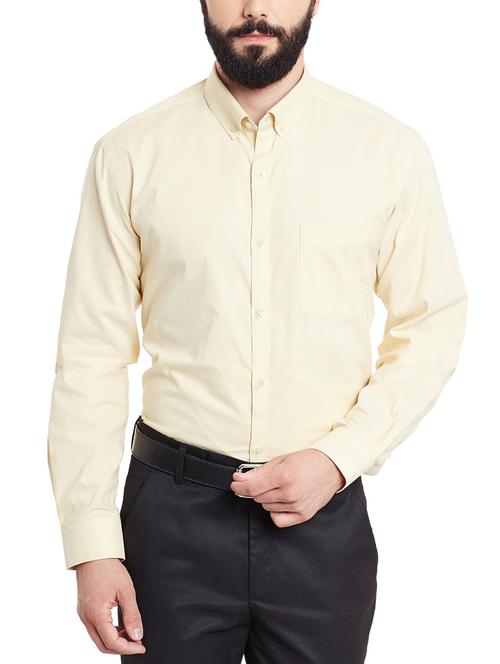 yellow cotton formal shirt - 12313938 - Very Small Image - 1