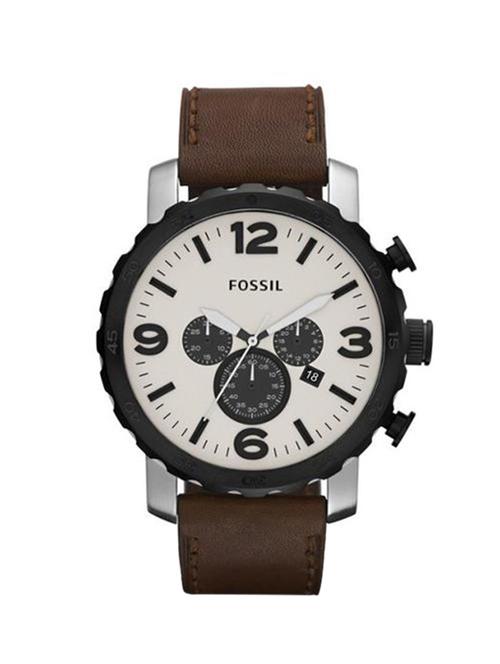 fossil nate jr1390 men's chronograph leather watch - 12314136 - Very Small Image - 1