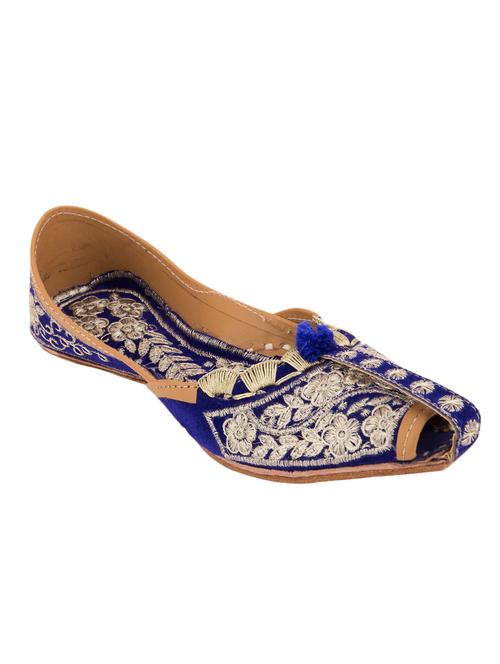 blue embroidered juti - 12314898 - Very Small Image - 1