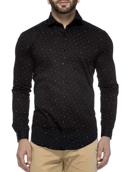 black cotton casual shirt - 12316593 - Very Small Image - 1