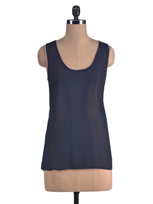 blue plain sleeveless top - 1231940 - Very Small Image - 1