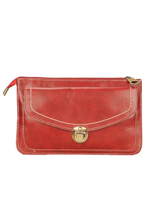 red leatherette clutch with sling - 12320233 - Very Small Image - 1