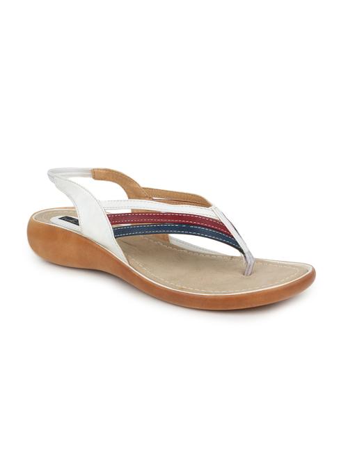 white leatherette back strap sandals - 12321994 - Very Small Image - 1