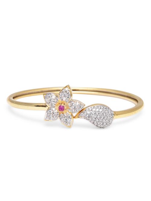 crystal studded gold flower bangle - 1232646 - Very Small Image - 1